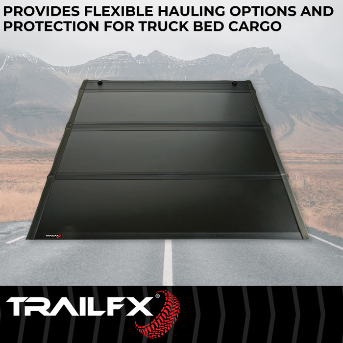 TrailFX Hard Bi-Fold Tonneau Cover Black Aluminum Model TFX5710