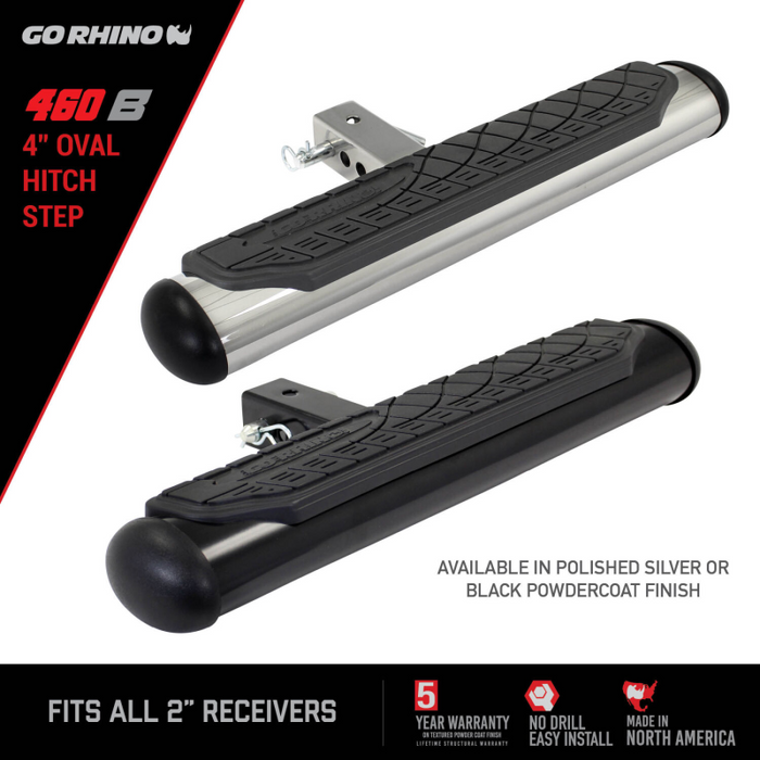 Go Rhino 4" Oval Hitch Step Black Model 460B