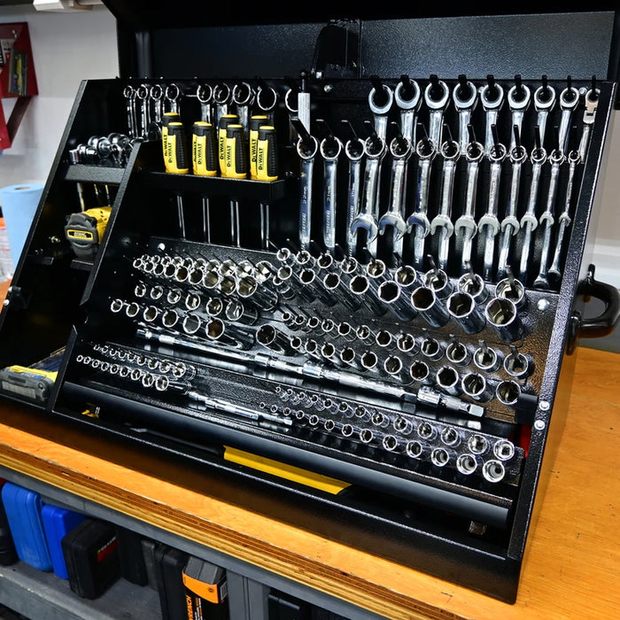 Montezuma 30 x 15 In. Steel Triangle® Toolbox Black Top Mount Toolbox DXTB30BB