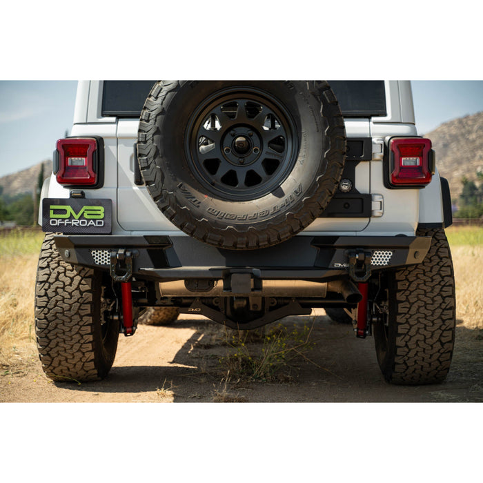 DV8 Offroad 2018-2025 Jeep Wrangler JL JLU Mto Series Rear Bumper W/ Optional Tire Carrier Model RBJL-13