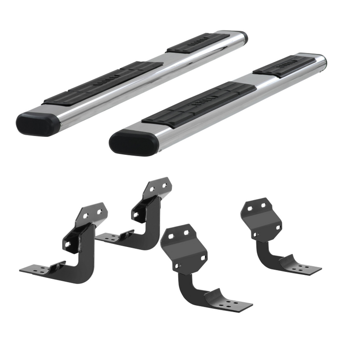 ARIES 6" x 75" Polished Stainless Oval Step Nerf Bars Model 4444042