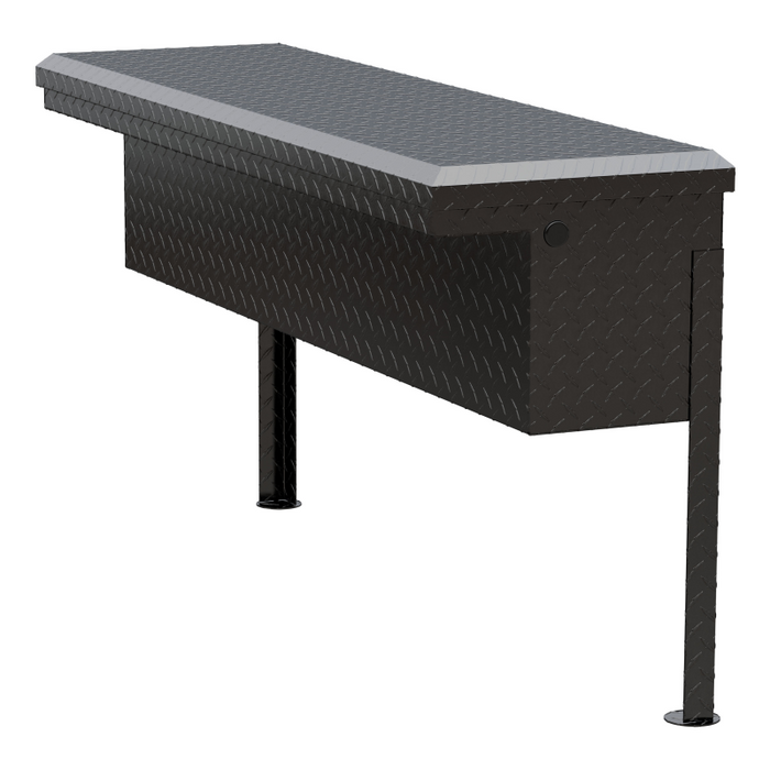 UWS Gloss Black Aluminum 48" Truck Side Tool  Box - Low Profile Model TBSM-48-LP-BLK