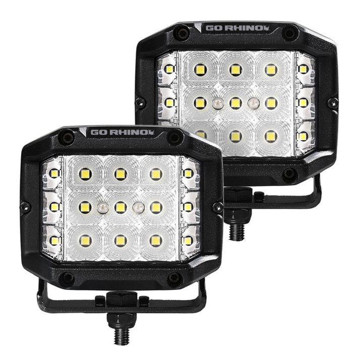 Go Rhino Bright Series SIDELINE 4x3 LED Flood Lights Model 750300323FCS