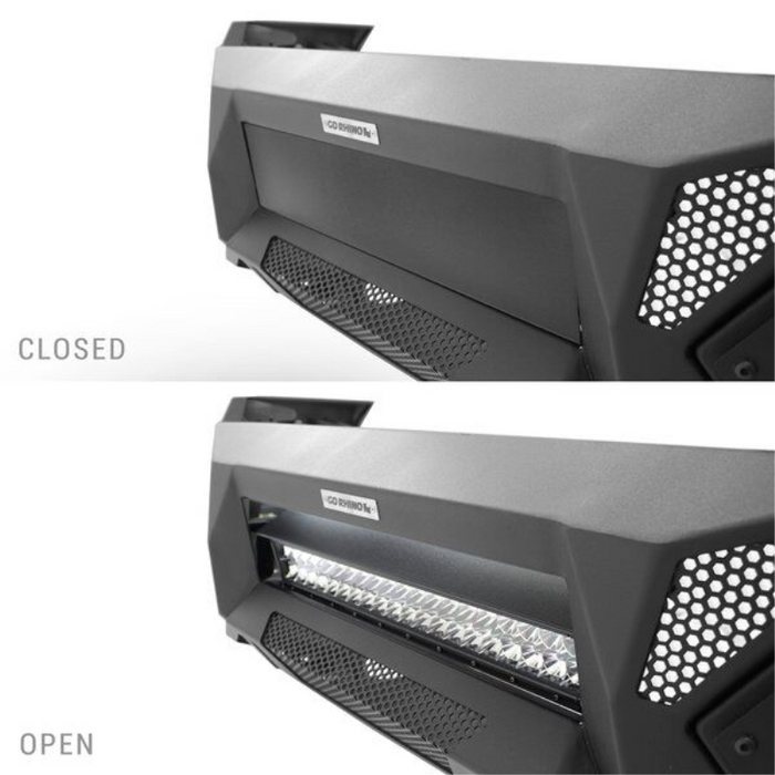 Go Rhino Element Front Bumper with Power Actuated Hide-Away Light Bar Mount Model 341831T