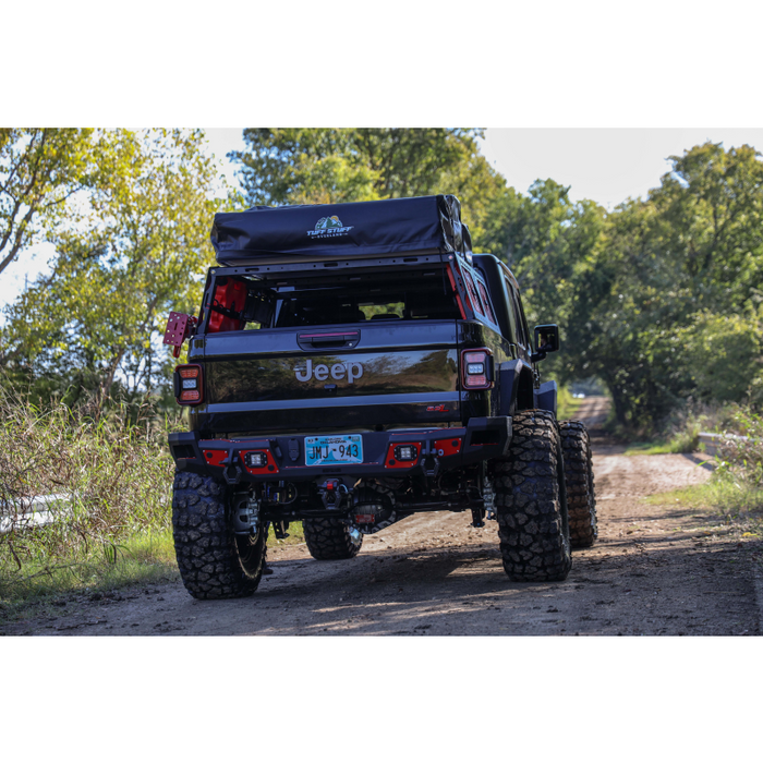 Bodyguard Gladiator Rear Bumper Full Width Sensor Cutouts Reverse Light Cutouts Texture Black Powder Coat Model 53101T