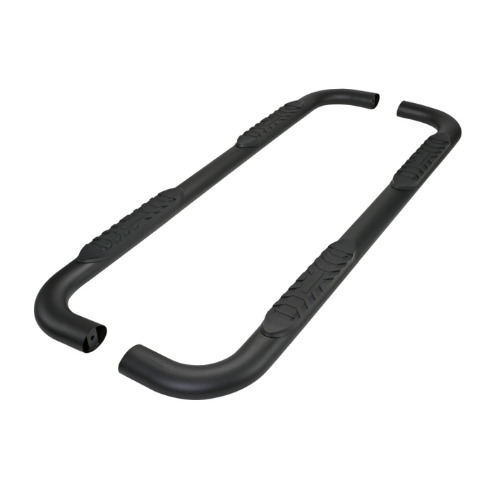 TrailFX 4" Oval Bent Step Nerf Bars W/ Step Pads Powder Coat Black Steel Model A1018T