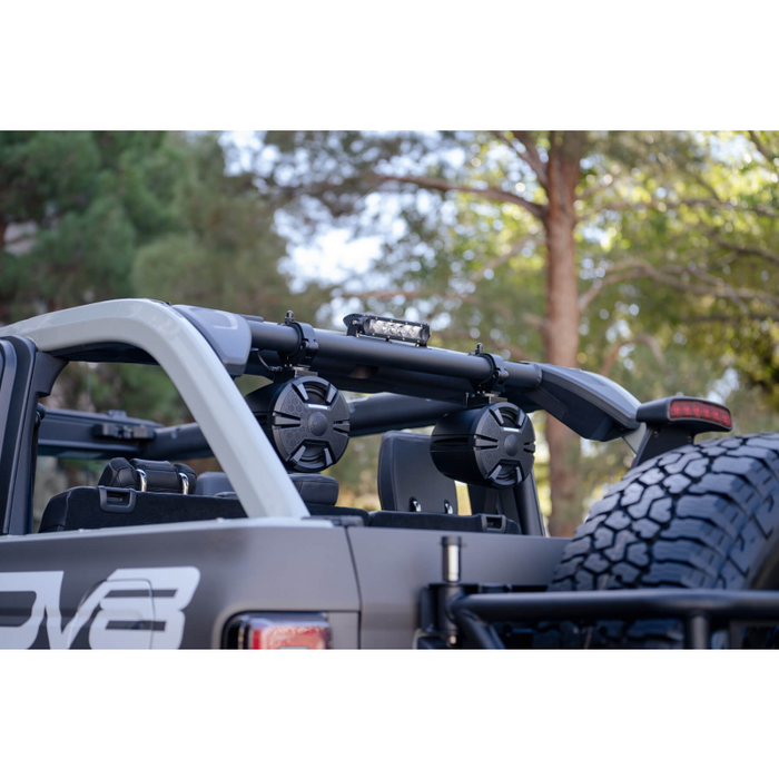 DV8 Offroad 2021-2026 Ford Bronco Rear Speaker, Light Mount Bar Model BRSB-01