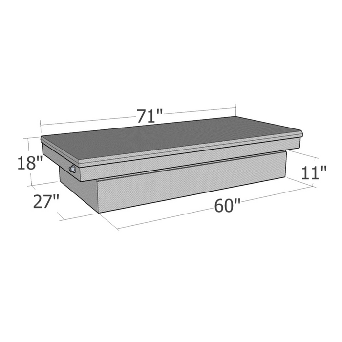 Brute Crossover Tool Box Single Lid Bright Aluminum Full Size Extra Wide Model RB117FL