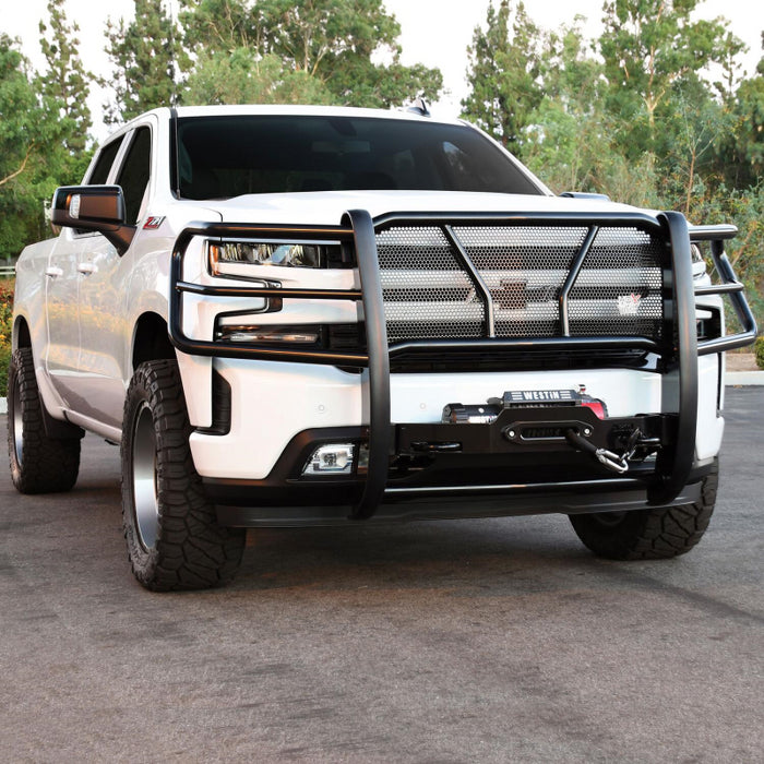 Westin HDX 1-Piece Winch Mount Grille Guard Black Steel Model 57-93955