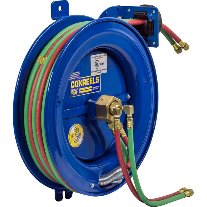 Coxreels EZ-SGW Series Safety System Side Mount Welding Hose Reel 1/4 in. x 75 ft. Oxy-Acetylene - Hose Included 200 PSI Model EZ-SG19W-175