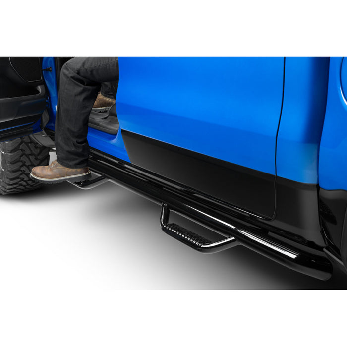 N-Fab Cab Length Side Steps Gloss Black Mild Steel Model D1980CC