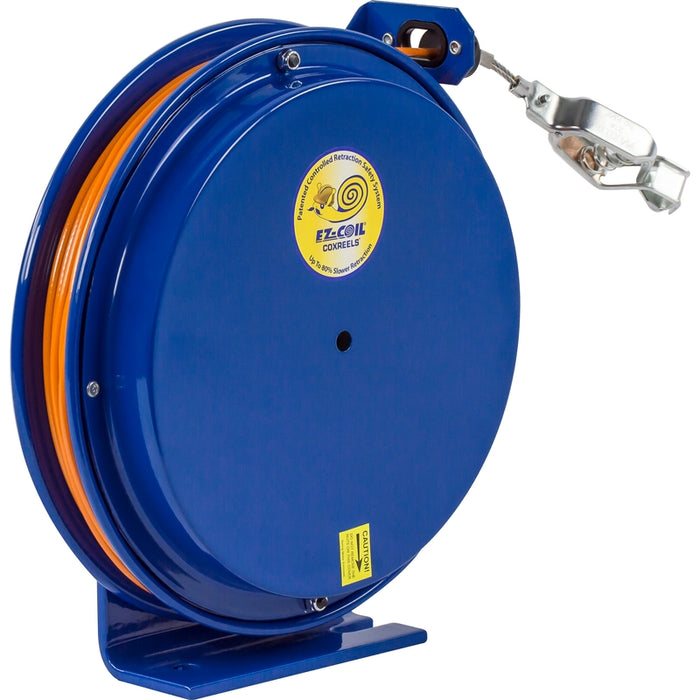 CoxReels 5/32" xs EZ-SD Series Safety System Spring Driven Static Discharge Cord Reel 5/32" x 35 ft. Stainless Steel Cable - 50A Clamp - Cable Included Model EZ-SD-35-1
