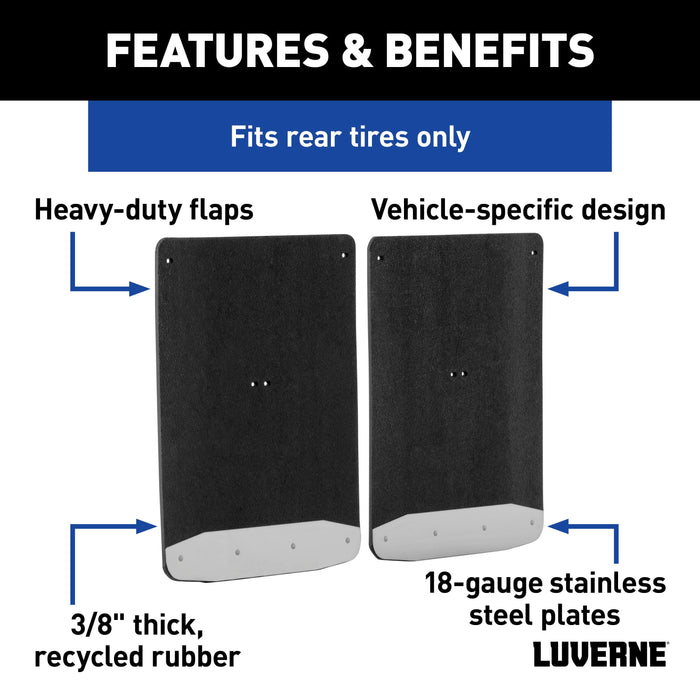 Luverne Rear Dually 20" x 23" Rubber Mud Guards, Select Ford F-350, F-450 (2 Flaps) Model 251124