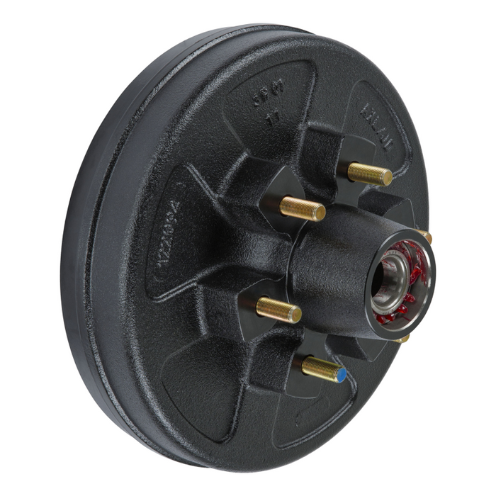 CURT 2024013262 12" Brake Drum Hub Complete Kit with Installed Bearings, 6 on 5.5", 1/2" Stud, 6,000-lb. Axles Model 2024013262