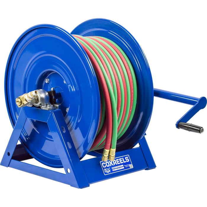 Coxreels 1275W Series Bevel Geared Hand Crank Welding Dual Hose Reel 3/8 in. x 100 ft. - No Hose Model 1275WL-3-100-C