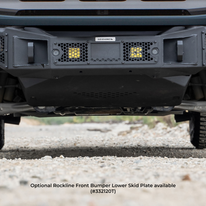 Go Rhino Rockline Winch-Ready Front Full Width Bumper With Overrider For Ford Bronco Model 331401T