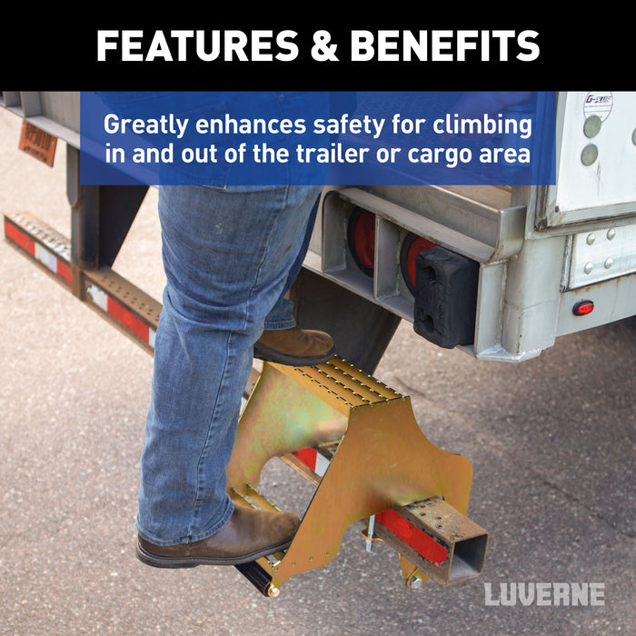 Luverne RETRAC HighRise Folding Rear Entry Step (Fits 4" Bumper Beam) Model 409924L