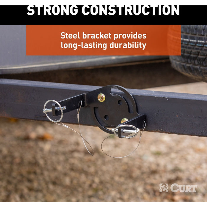 CURT HD Wheel Chocks 2-Pack with Mounting Bracket Model 22802