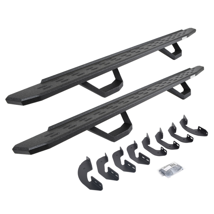 Go Rhino RB30 Running Boards with Mounting Brackets With 2 Pairs Drop Steps Kit For Crew Max Model 6964168720T