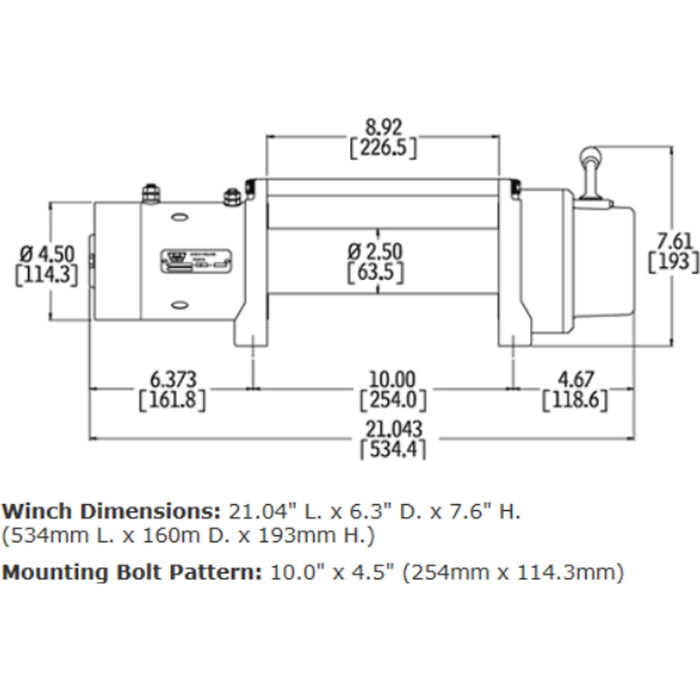 Warn M8 (M8000) Winch With 100 Feet Steel Rope Model 26502