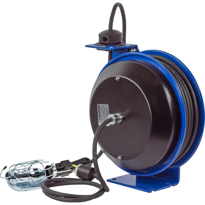 Coxreels PC Series Spring Driven Cord Reel Incandescent Cage Light 16 GA x 35 ft. - Cord Included Model PC13-3516-E