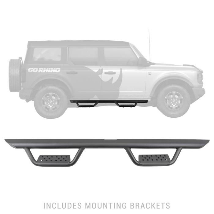 Go Rhino Dominator Xtreme D2 Side Steps with Rocker Panel Mounting Bracket Kit Model D224129T
