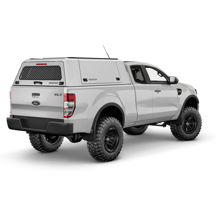 SmartCap OEM White Truck Bed Cap EVOc Commercial Series w/ Horizontal Locks Model EC0304-WH