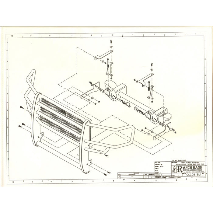 Ranch Hand Legend Series Grille Guard Fits Select 07-10 GMC Sierra 2500 HD/3500 HD Model GGG081BL1