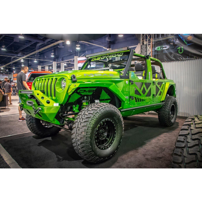 DV8 Offroad 2018-2025 Jeep Gladiator JT WranglerJL JLU Front Half-Doors With Alum Mesh Model HDJL-01F