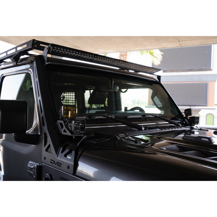 DV8 Offroad 2018-2026 Jeep Gladiator JT Wrangler JL JLU A-Pillar Dual Light Pod Mounts Model LBJL-11