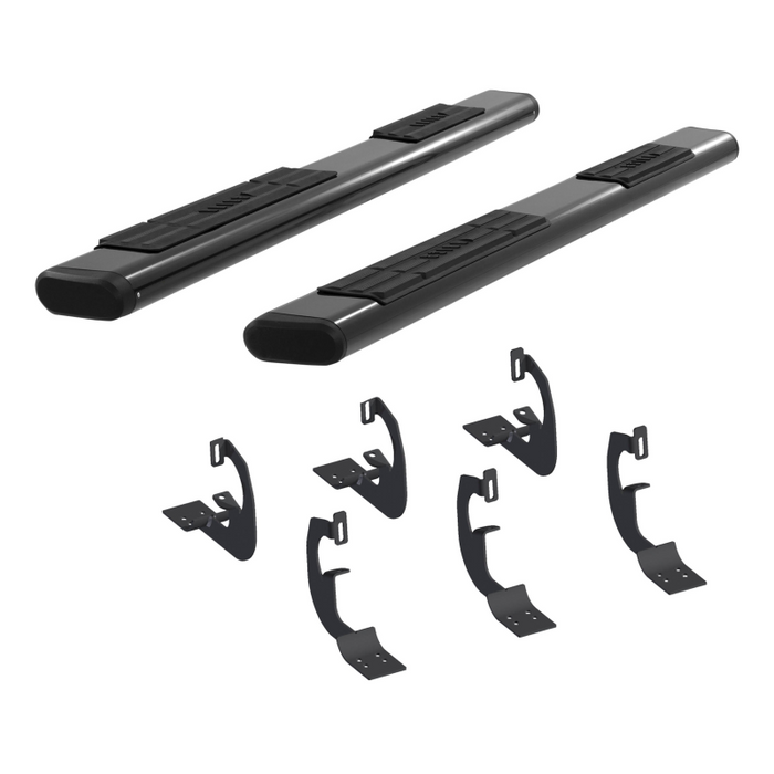 ARIES 6" x 75" Black Aluminum Oval Step Nerf Bars Model 4445007