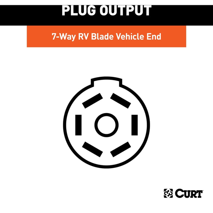 CURT 10-Foot Vehicle-Side Truck Bed 7-Pin Trailer Wiring Harness Extensions, Select Chevy, Dodge, Ford, GMC, Nissan, Ram, Toyota, 10-Pk Model 56000010