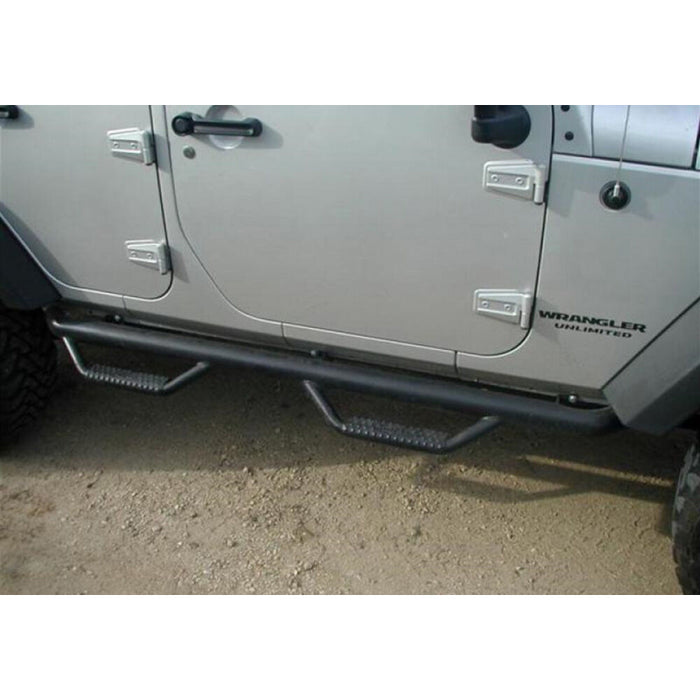 N-Fab Side Steps Wheel To Wheel Textured Black Steel Model J0764