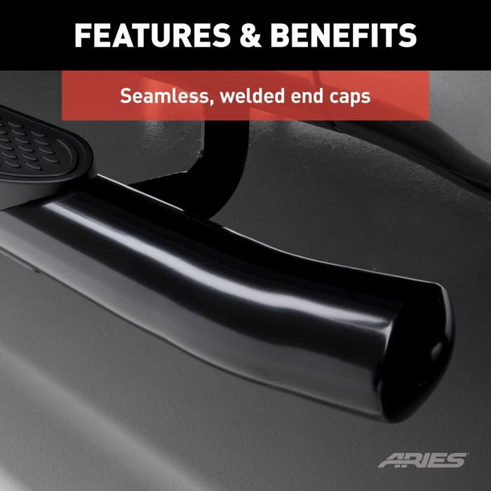 ARIES 4" Black Steel Oval Step Nerf Bars Model S223046