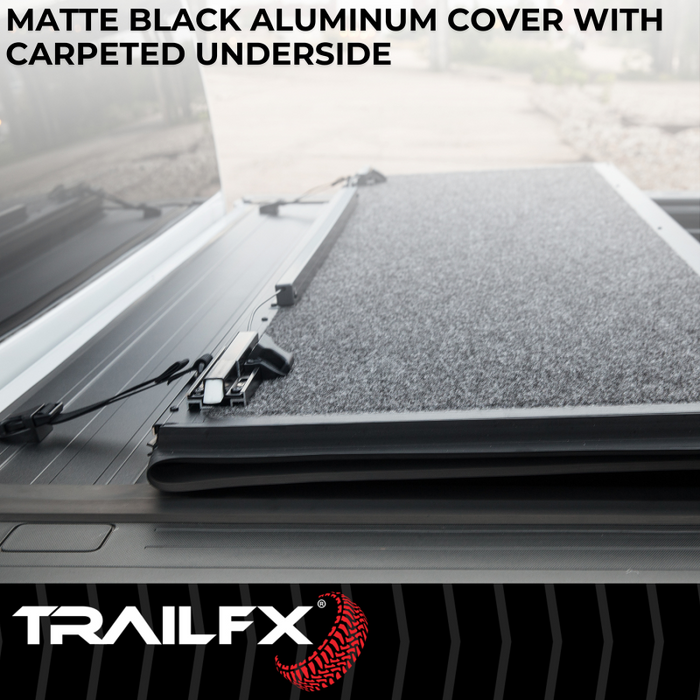 TrailFX Hard Bi-Fold Tonneau Cover Black Aluminum Model TFX3712