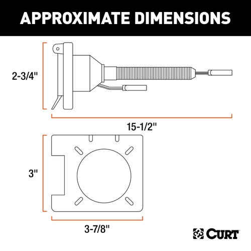 CURT Dual-Output 4-Way Flat Vehicle-Side to 6-Way Round Trailer Wiring Adapter with Tester Model 57624