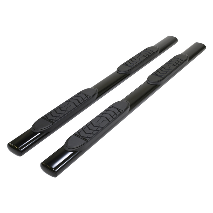 TrailFX 5" Oval Straight Step Nerf Bars W/ Step Pads Powder Coat Black Steel Model A7042B