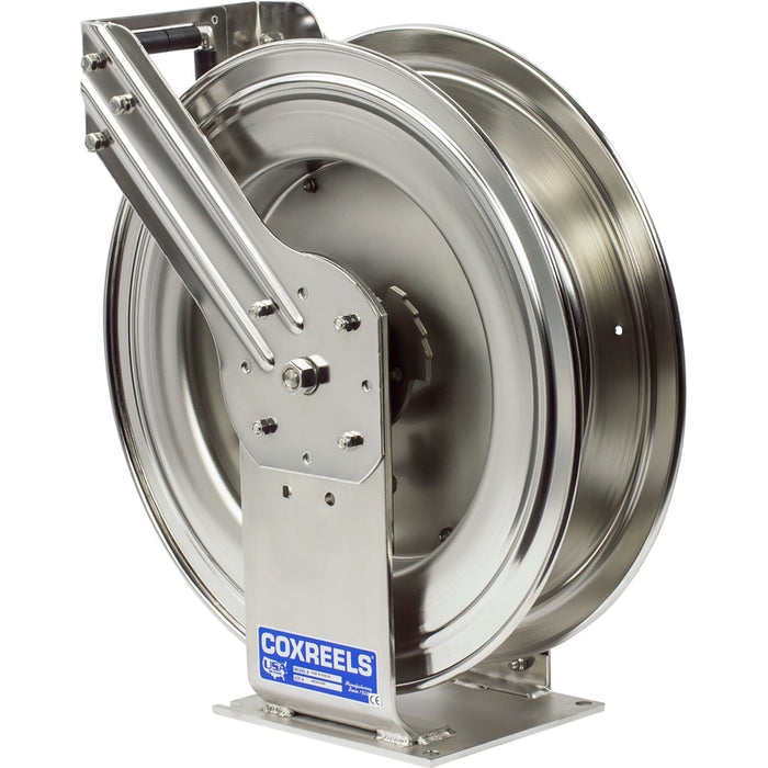 Coxreels T-SS Series Stainless Steel Spring Driven Hose Reel 3/8 in. x 50 ft. - No Hose Model TSHL-N-375-SS