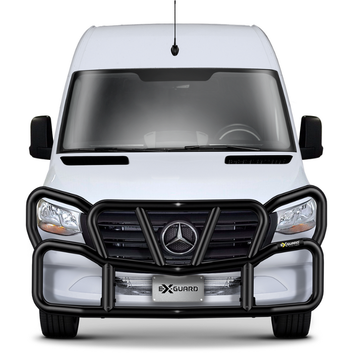 Ex-Guard Kit Extreme-Duty Full-Height Coverage Black Grille Guard Kit w/ Mounting Bracket Model CV-19MSP-50B-CV-19MSP-BR10