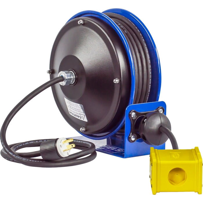 Coxreels PC10 Series Compact Spring Driven Cord Reel Quad Receptacle 12 GA x 30 ft. - Cord Included Model PC10-3012-B