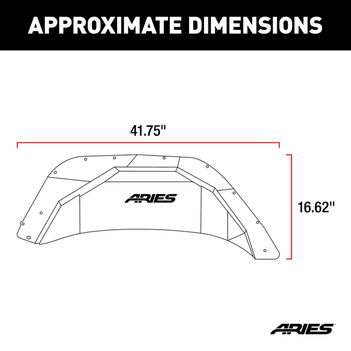 ARIES Jeep Wrangler JL Aluminum Rear Inner Fender Liners Model 2500550