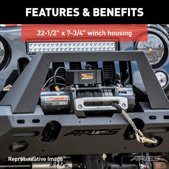 ARIES TrailChaser Jeep Wrangler JL, Gladiator Aluminum Front Bumper (Option 2) Model 2082093