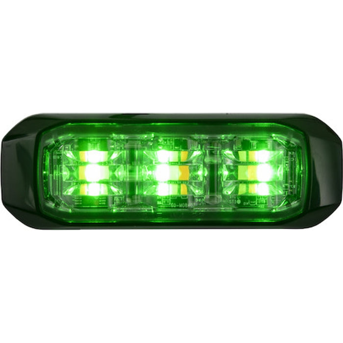 Buyers Products 3 1/2 Inch Wide Angle Tri-Color LED Amber/Green/Clear Strobe Light Model 8890929