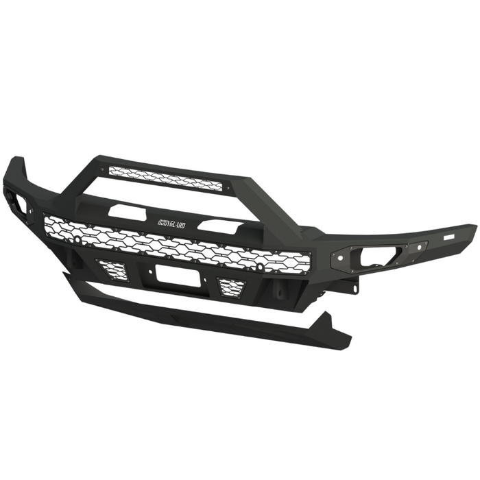 Bodyguard Freedom Front Baja Winch Mount Sensor Cutouts W/O Mesh Grille With Camera Harness & Pod Bare Metal Model LBR21LYBNB