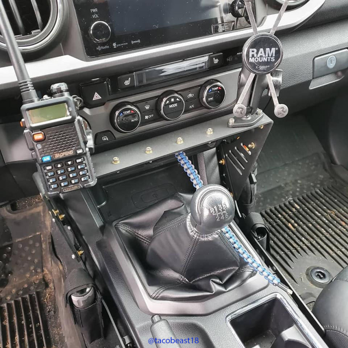 Rago Fabrication 2016-2023 3rd Gen Toyota Tacoma Center Console Molle Storage Panel Model R1619TTAUCCMP