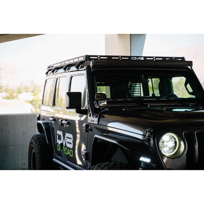 DV8 Offroad 2018-2026 Jeep Gladiator JT Wrangler JL JLU A-Pillar Dual Light Pod Mounts Model LBJL-11