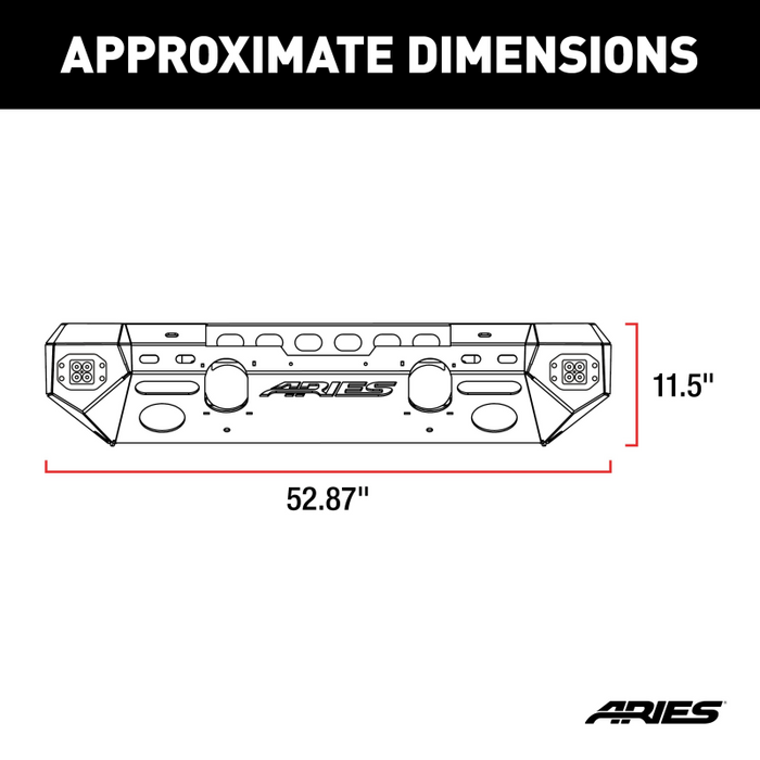 ARIES TrailChaser Jeep Wrangler JK Aluminum Front Bumper (Option 5) Model 2082044