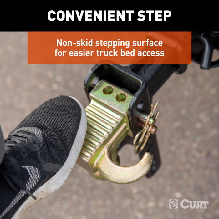 CURT Adjustable Channel Mount with Hook & Step Dual-Ball - 2" Shank, 14K, 6" Drop Model 45904