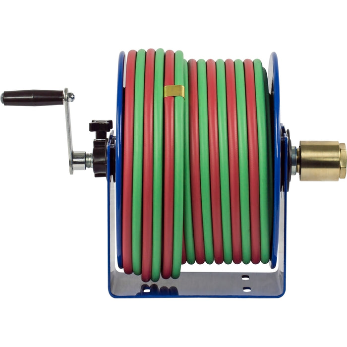 Coxreels 100W Series Welding Hand Crank Hose Reel 1/4 in. x 100 ft. - Hose Included Oxy-Acetylene 200 PSI Model 112W-1-100