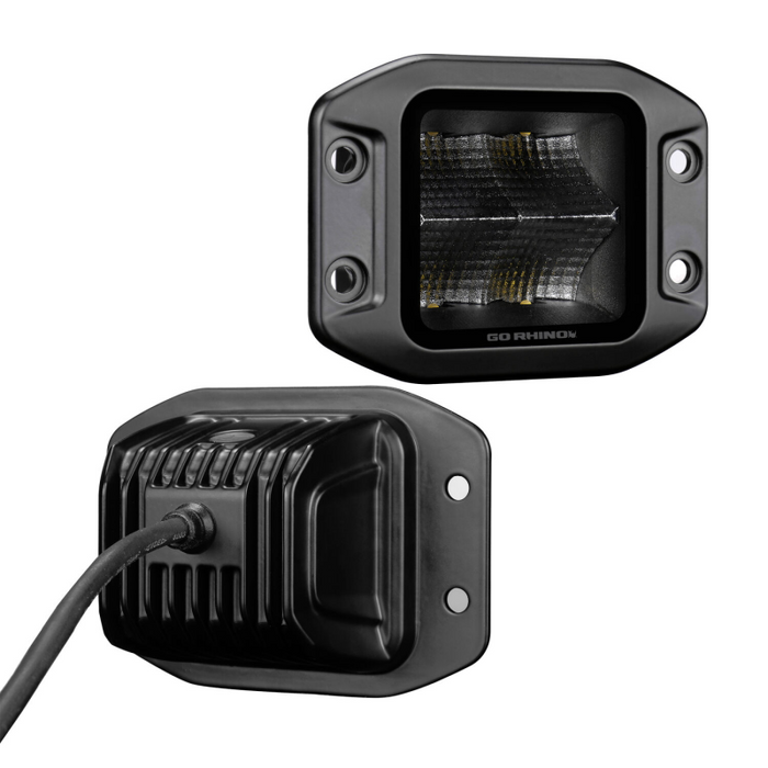 Go Rhino Blackout Series CUBEIT 3x3 LED Cube Flood Lights with Flush Mount Model 750400321FCF
